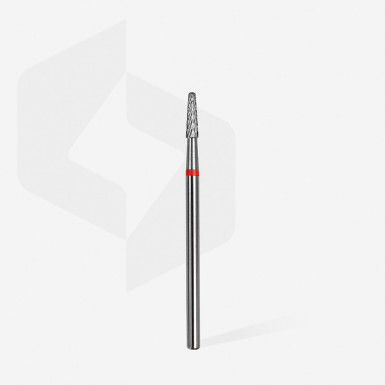 Staleks - Karbid Csiszolófej Keskeny Lekerekített Kúp 2,3 mm | 8 mm Piros | Finom FT71R023-8