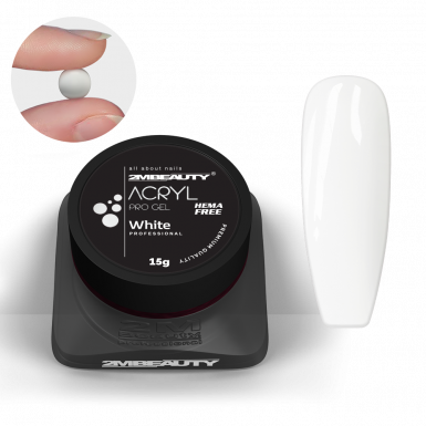 Acryl Pro Gel White - HEMA Mentes Akrilzselé - Tégelyes