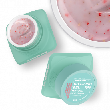 No Filing - Milky Rose With Flakes - HEMA Mentes Reszelésmentes Építőzselé