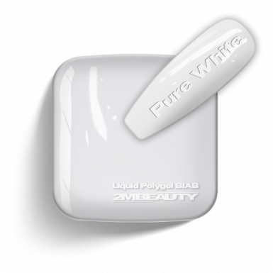 Liquid Polygel BIAB - Pure White - HEMA Mentes Ecsetes Építőzselé