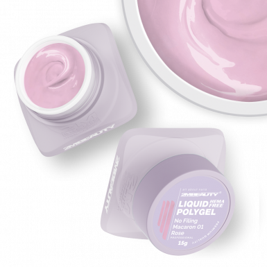 Liquid Polygel No Filing - Macaron - 01 Rose - HEMA Mentes Reszelésmentes Építőzselé