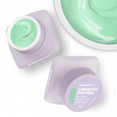 Liquid Polygel No Filing - Macaron - 03 Soft Green - HEMA Mentes Reszelésmentes Építőzselé