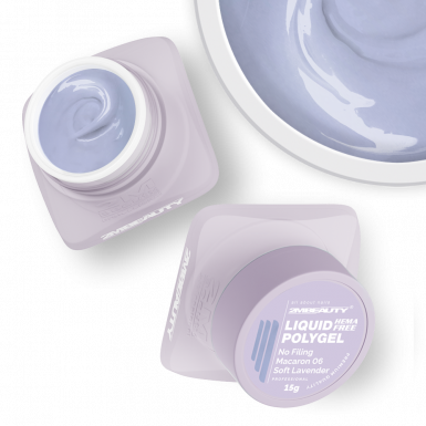 Liquid Polygel No Filing - Macaron - 06 Soft Lavender - HEMA Mentes Reszelésmentes Építőzselé