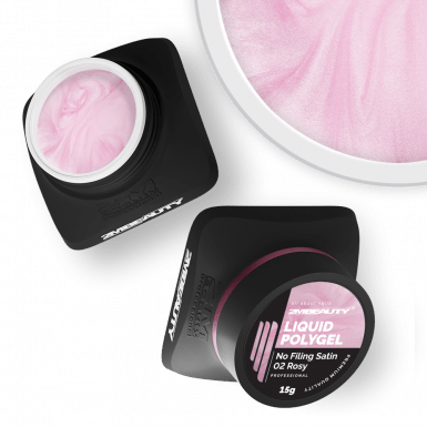 Liquid Polygel No Filing - Satin - 02 Rosy - HEMA Mentes Reszelésmentes Építőzselé