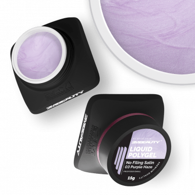 Liquid Polygel No Filing - Satin - 03 Purple Haze - HEMA Mentes Reszelésmentes Építőzselé