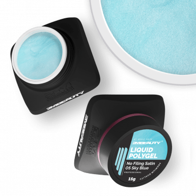 Liquid Polygel No Filing - Satin - 05 Sky Blue - HEMA Mentes Reszelésmentes Építőzselé
