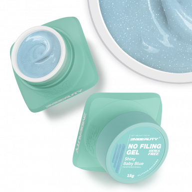 No Filing - Shiny Baby Blue - HEMA Mentes Reszelésmentes Építőzselé