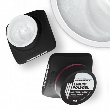 Liquid Polygel No Filing - Mellow Milky White - HEMA Mentes Reszelésmentes Építőzselé