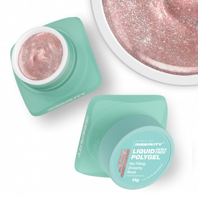 Liquid Polygel No Filing - Dreamy Rosé - HEMA Mentes Reszelésmentes Építőzselé