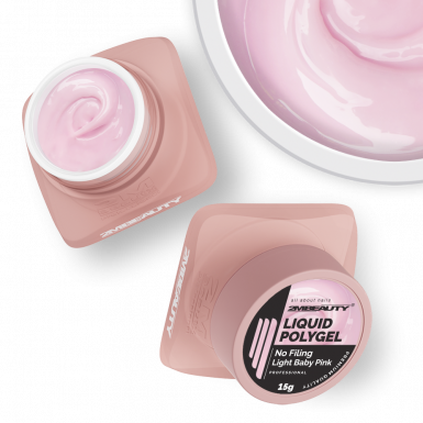 Liquid Polygel No Filing - Light Baby Pink - HEMA Mentes Reszelésmentes Építőzselé