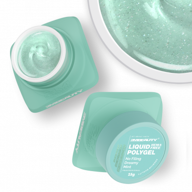 Liquid Polygel No Filing - Dreamy Mint - HEMA Mentes Reszelésmentes Építőzselé