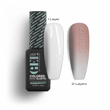 Gel Lack - Colored Base Elastic Shimmer Milky White CBE17 - HEMA Mentes