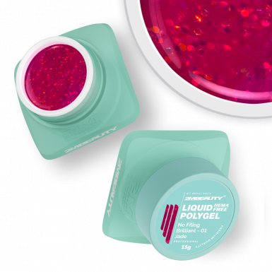 Liquid Polygel No Filing - Brilliant - 01 Jade - HEMA Mentes Reszelésmentes Építőzselé
