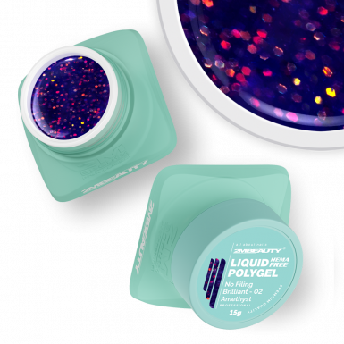 Liquid Polygel No Filing - Brilliant - 02 Amethyst - HEMA Mentes Reszelésmentes Építőzselé
