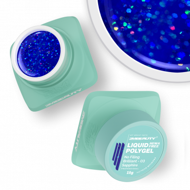 Liquid Polygel No Filing - Brilliant - 03 Sapphire - HEMA Mentes Reszelésmentes Építőzselé