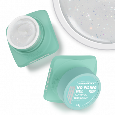 No Filing - Soft White With Glitter - HEMA Mentes Reszelésmentes Építőzselé
