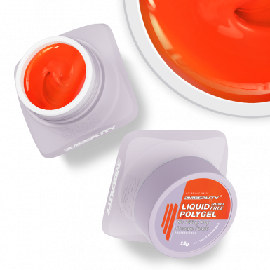 Liquid Polygel No Filing - Pop - Orange Pulse - HEMA Mentes Reszelésmentes Építőzselé