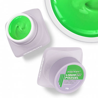 Liquid Polygel No Filing - Pop - Toxic Lime - HEMA Mentes Reszelésmentes Építőzselé