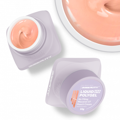 Liquid Polygel No Filing - Macaron - 07 Peach Cream - HEMA Mentes Reszelésmentes Építőzselé