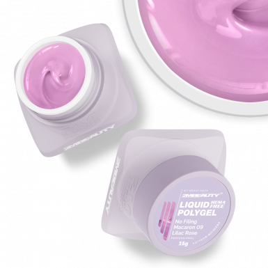 Liquid Polygel No Filing - Macaron - 09 Lilac Rose - HEMA Mentes Reszelésmentes Építőzselé