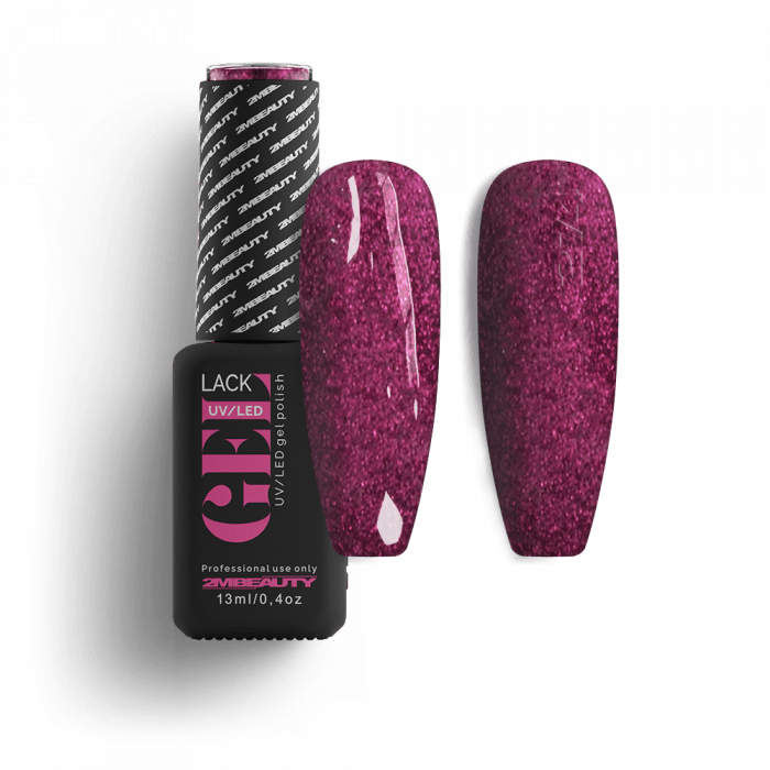Gel Lack - Csillámos 274: Élénk lila lakkzselé, irizáló magenta csillámokkal....
