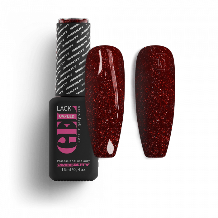 Gel Lack - Csillámos 151: Bordó színű lakkzselé multicolor csillámokkal....