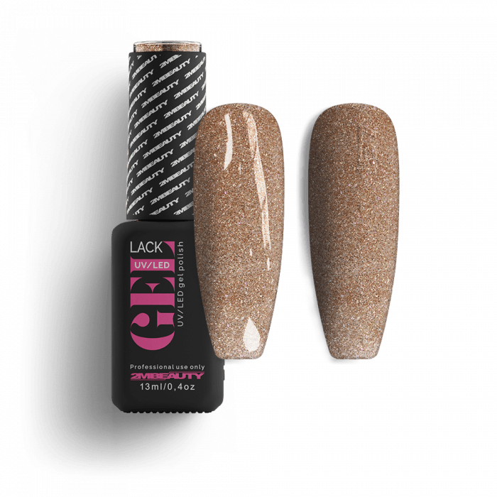 Gel Lack - Csillámos 157: Pezsgőarany színű lakkzselé multicolor csillámokkal....