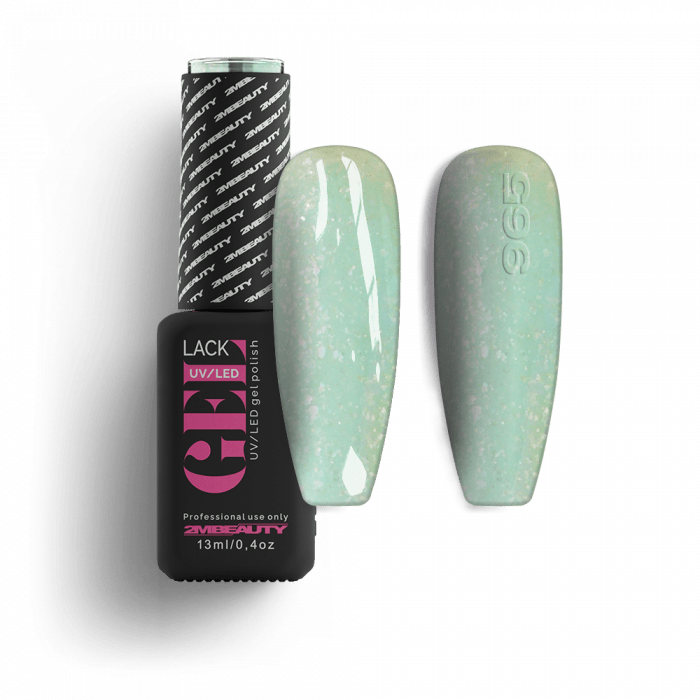 Gel Lack - Csillámos 965 Gel Lack - Csillámos 965: Halványzöld lakkzselé fehér csillámmal....
