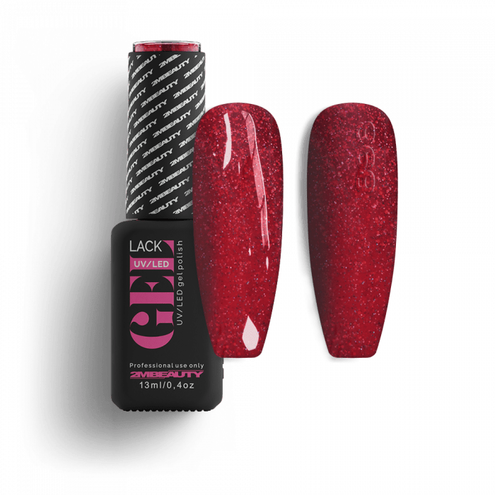 Gel Lack - Csillámos 898: Piros lakkzselé multicolor csillámmal....