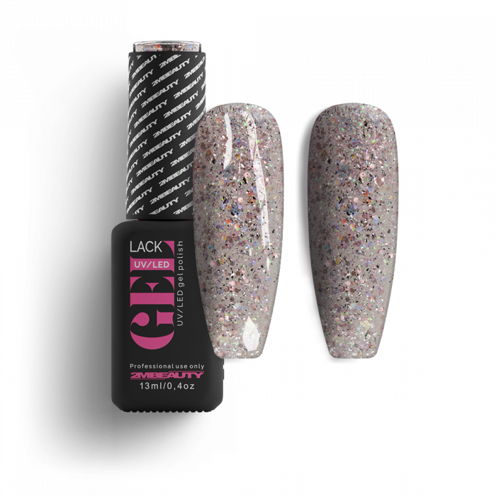 Gel Lack - Csillámos 086:
Enyhén rózsaszínesen tündöklő multicolor csillámok egyvelege, mel...