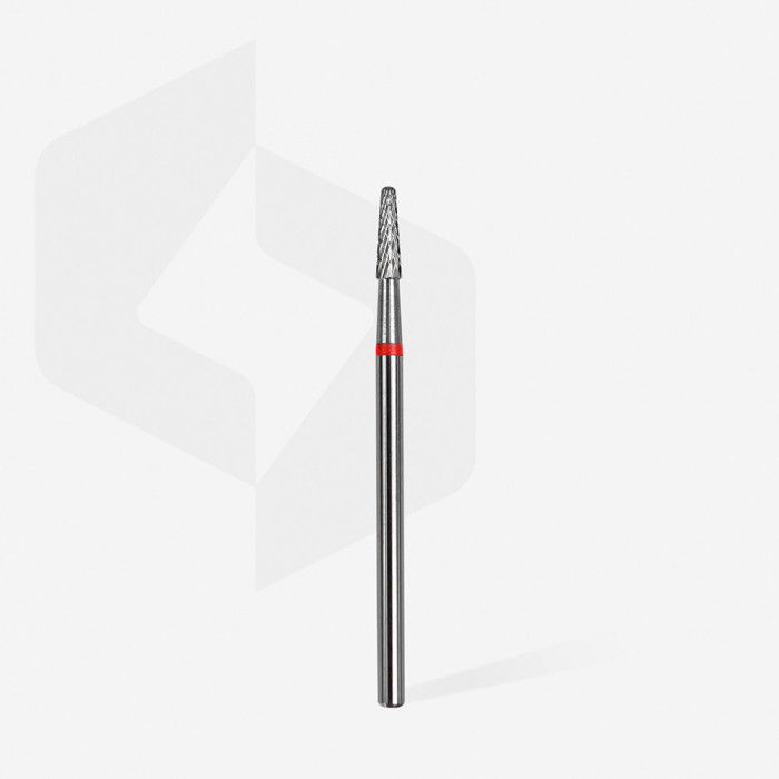 Staleks - Karbid Csiszolófej Keskeny Lekerekített Kúp 2,3 mm | 8 mm Piros | Finom FT71R023-8