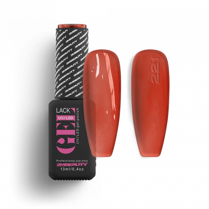 Gel Lack - HEMA Mentes 221:
Piros árnyalatú, üveghatású lakkzselé.

A 2MBEAUTY HEMA mentes G...
