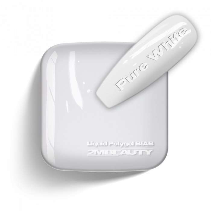 Liquid Polygel BIAB - Pure White - HEMA Mentes Ecsetes Építőzselé