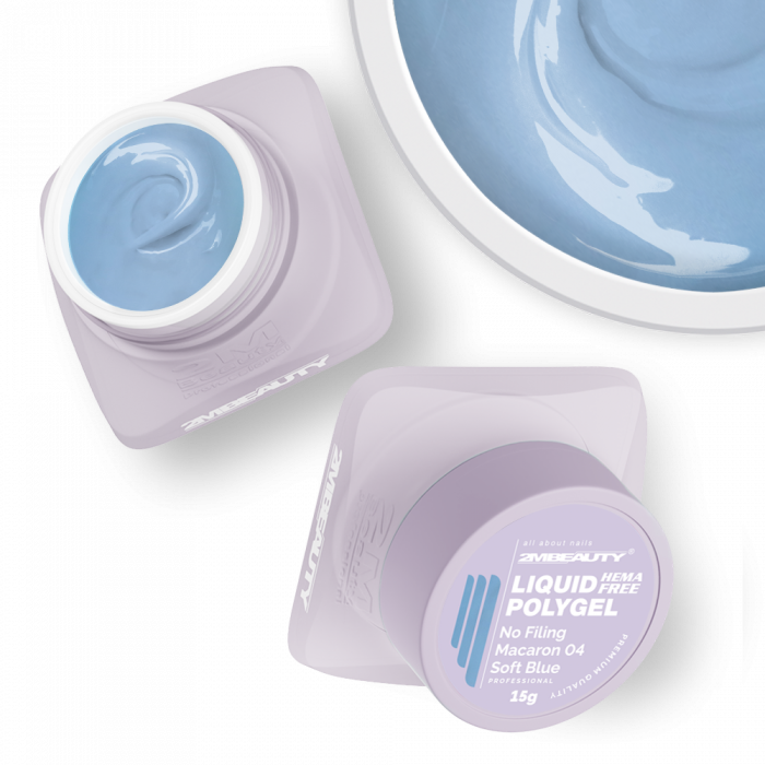 Liquid Polygel No Filing - Macaron - 04 Soft Blue - HEMA Mentes Reszelésmentes Építőzselé