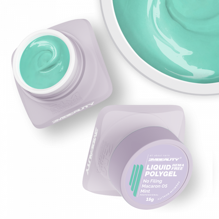 Liquid Polygel No Filing - Macaron - 05 Mint - HEMA Mentes Reszelésmentes Építőzselé