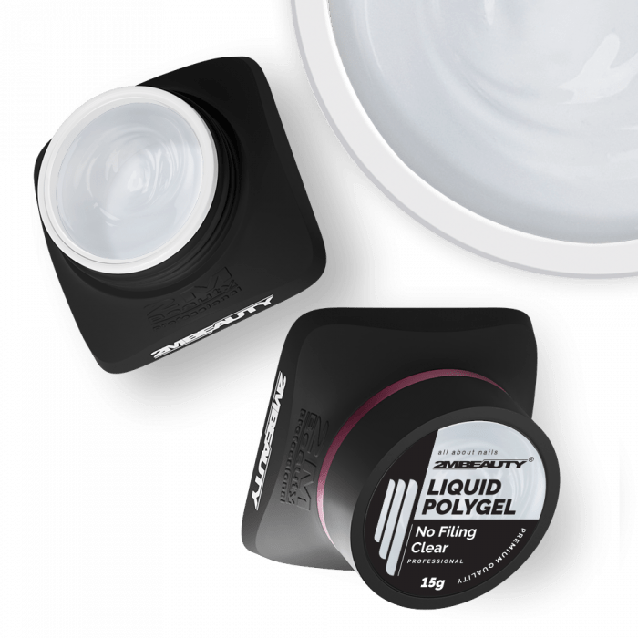 Liquid Polygel No Filing - Clear - HEMA Mentes Reszelésmentes Építőzselé