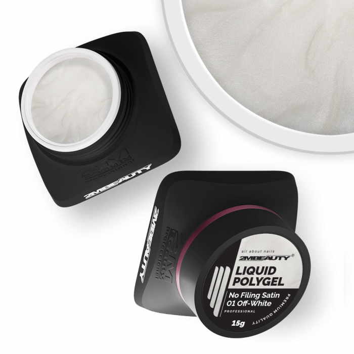 Liquid Polygel No Filing - Satin - 01 Off-White - HEMA Mentes Reszelésmentes Építőzselé