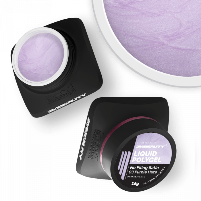 Liquid Polygel No Filing - Satin - 03 Purple Haze - HEMA Mentes Reszelésmentes Építőzselé