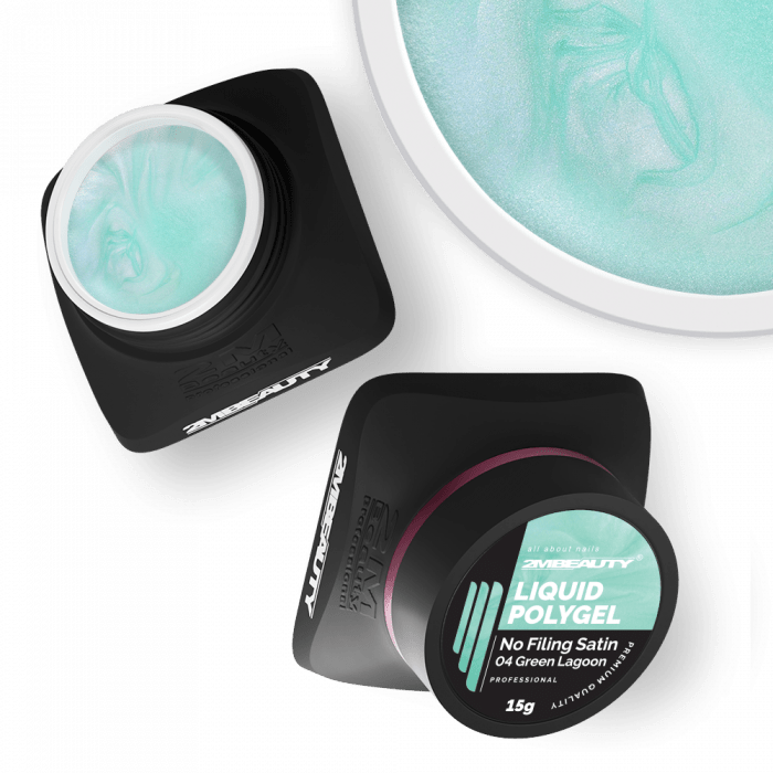 Liquid Polygel No Filing - Satin - 04 Green Lagoon - HEMA Mentes Reszelésmentes Építőzselé