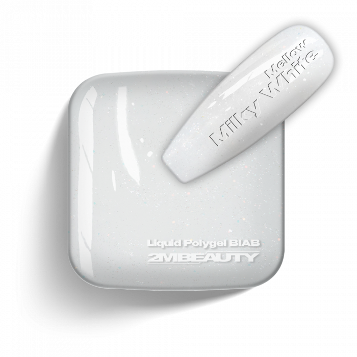 Liquid Polygel BIAB - Mellow Milky White - HEMA Mentes Ecsetes Építőzselé
