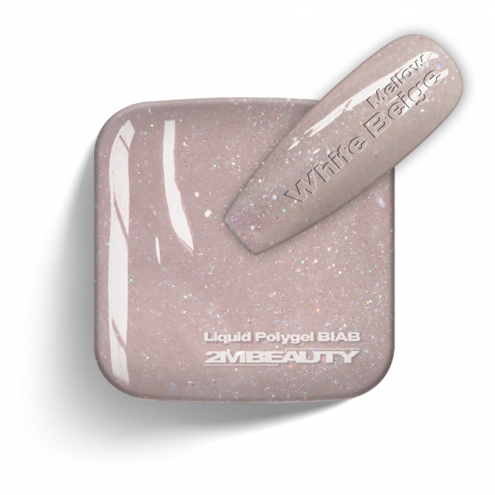 Liquid Polygel BIAB - Mellow White Beige - HEMA Mentes Ecsetes Építőzselé