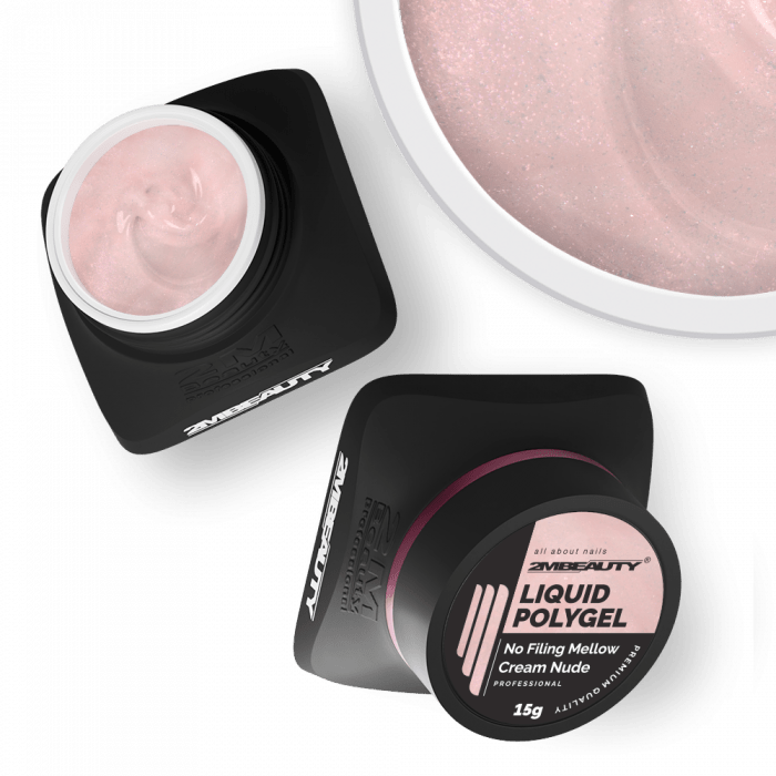 Liquid Polygel No Filing - Mellow Cream Nude - HEMA Mentes Reszelésmentes Építőzselé