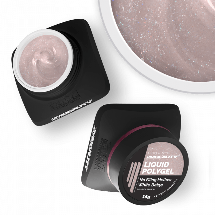 Liquid Polygel No Filing - Mellow White Beige - HEMA Mentes Reszelésmentes Építőzselé