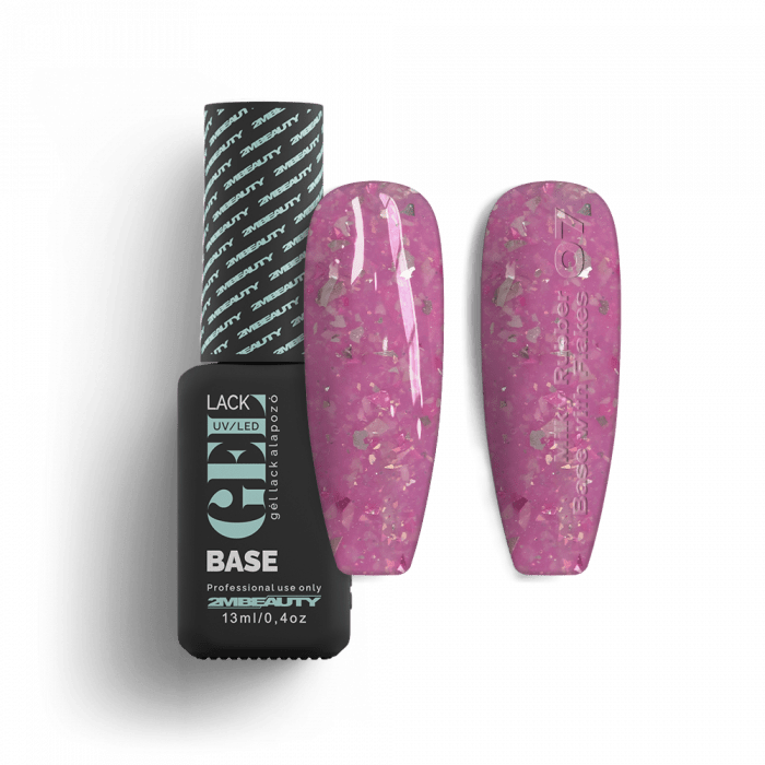 Gel Lack - Milky Rubber Base With Flakes 07 - HEMA Mentes