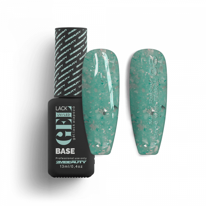 Gel Lack - Milky Rubber Base With Flakes 08 - HEMA Mentes