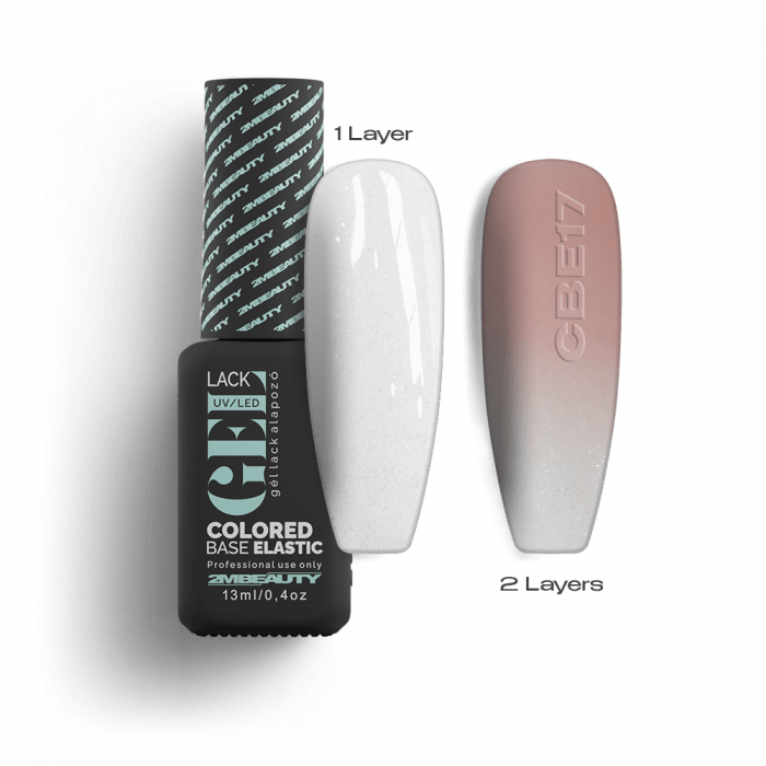 Gel Lack - Colored Base Elastic Shimmer Milky White CBE17 - HEMA Mentes