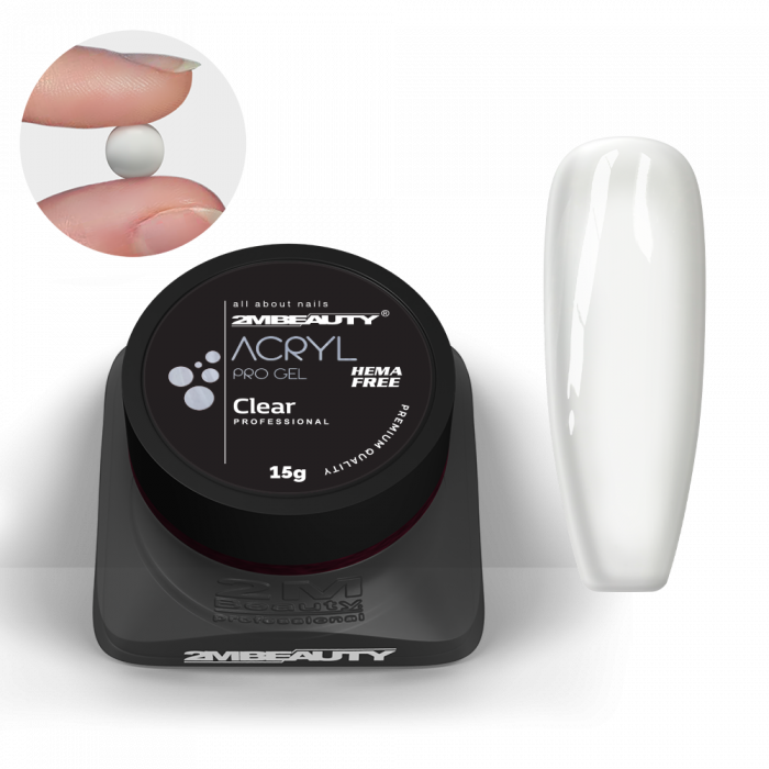 Acryl Pro Gel Clear - HEMA Mentes Akrilzselé - Tégelyes