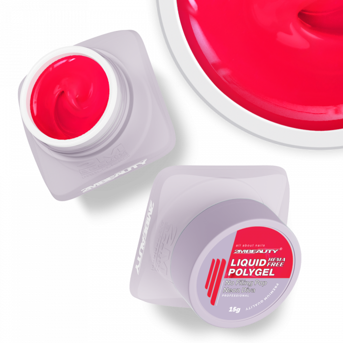 Liquid Polygel No Filing - Pop - Neon Diva - HEMA Mentes Reszelésmentes Építőzselé