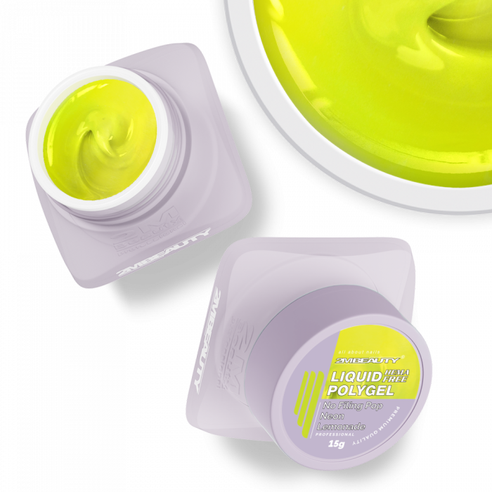 Liquid Polygel No Filing - Pop - Neon Lemonade - HEMA Mentes Reszelésmentes Építőzselé