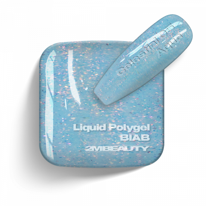 Liquid Polygel BIAB - Celestial 05 - Aqua - HEMA Mentes Ecsetes Építőzselé